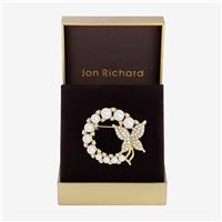 Jon Richard Gold Plated Pearl and Butterfly Brooch Gift Box