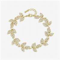 Jon Richard Gold Plated Cubic Zirconia Leaf Bracelet