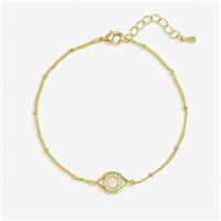 Jon Richard Gold Plated Mother of Pearl Evil Eye Bracelet