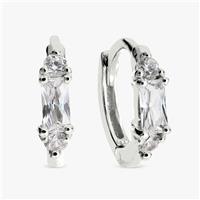 Revere Sterling Silver Baguette Huggies Earrings