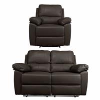 Argos Home Toby Chair & 2 Seater Recliner Sofa - Chocolate