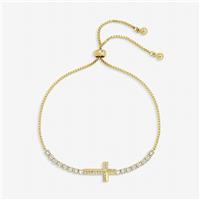 Jon Richard Gold Plated Crystal Cross Toggle Bracelet