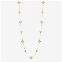 Jon Richard Gold Plated Crystal Clover Long Necklace