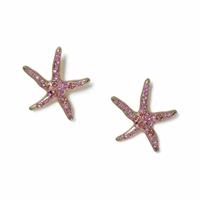Freedom Pink Crystal Starfish Stud Earrings
