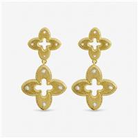 Jon Richard Gold Plated Textured Crystal Clover Earrings