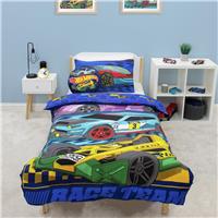 Hot Wheels Kids Blue Bedding Set - Single