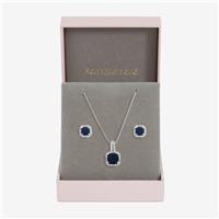 Jon Richard Rhodium Plated Cubic Zirconia Square Drop Set