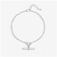 Inicio Silver Plated T-Bar Bracelet In Gift Pouch