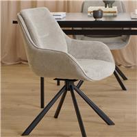 Furniture To Go Carrie Pair of Fabric Swivel Dining Chairs - Grey