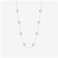 Inicio Sterling Silver Crystal Clover Necklace In Gift Pouch