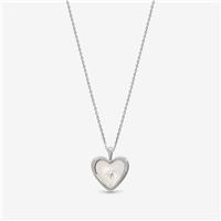 Inicio Mother of Pearl Celestial Heart Pendant Necklace