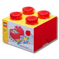 LEGO Storage Brick 4 Knobs - Red