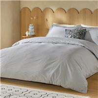 Habitat Cotton Oxford Edge Stripe Grey Bedding Set-Superking
