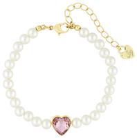 Lipsy Pearl Pink Heart Bracelet