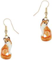 Bill Skinner Enamel Fox Drop Earrings