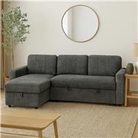 Aspire Nexis Left Hand Storage Chaise Sofa Bed- Charcoal