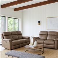 Aspire Kingsmere 3 & 2 Seater Power Recliner Sofa - Brown