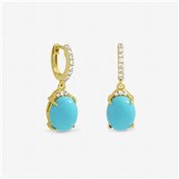 Jon Richard Gold Plated Turquoise Stone Earrings