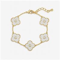 Jon Richard Gold Plated Mother of Pearl Clover Bracelet