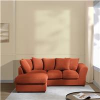 Argos Home Harry Cord Left Hand Corner Chaise Sofa - Rust