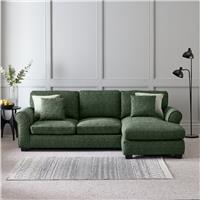 Argos Home Lisbon Fabric Right Hand Corner Chaise Sofa Bed - Green