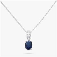 Revere Sterling Silver Oval Sapphire Pendant Necklace