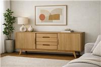 Furniture To Go Marte 2 Door 4 Drawer Sideboard - Natural
