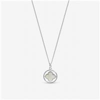 Inicio Silver Plated Mother of Pearl Spinner Clover Pendant