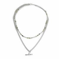 Uncommon Souls Double Row Beaded and Chain Necklace