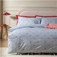Argos Home Blue Stripe Bows Bedding Set - Double