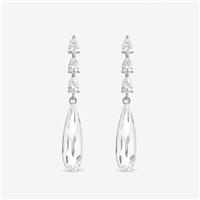 Jon Richard Rhodium Plated Linear Pear Drop Earrings