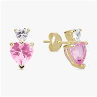 Revere 9ct Gold Plated Sterling Silver Heart Stud Earrings