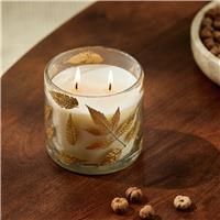 Argos Home Floral Pressed Large Glass Multiwick Candle - Autumn Spice