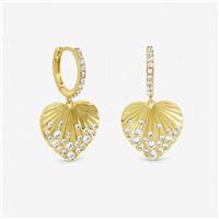 Inicio Gold Plated Heart Charm Earrings