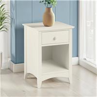 Julian Bowen Cameo 1 Drawer Bedside Table - Off White