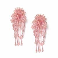 Freedom Pink Beaded Cluster Drop Earrings