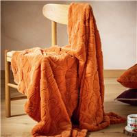 Argos Home Autumnal 3D Pumpkin Pattern Orange Throw