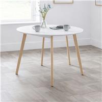 Julian Bowen Casa 4 Seater Round Dining Table - White & Oak