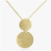 Revere Yellow Gold Plated Brushed Disc Necklace