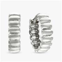 Revere Sterling Silver Ribbed Huggies Earrings