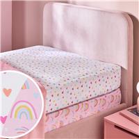 Argos Home Nursery Unicorn Hearts Pink 2 Pack Fitted Sheet - Single
