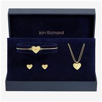 Jon Richard Gold Plated Diamond Cut Heart Gift Set