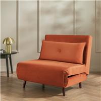 Habitat Roma Small Double Velvet Chairbed - Orange
