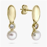 Revere Gold Plated Sterling Silver Long Drop Stud Earrings