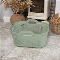 Addis 45L Signature Laundry Plastic Basket - Sage