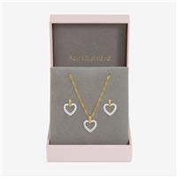 Jon Richard Silver and Gold Plated Two-Tone Open Heart Set