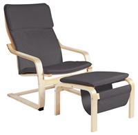 Habitat Bentwood High Back Chair & Footstool - Charcoal