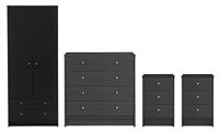 Argos Home Malibu 4 Pc 2 Dr Wardrobe Set - Black Oak Effect