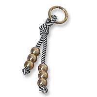 Freedom Gold Tone Beads Black and White Rope Bag Charm