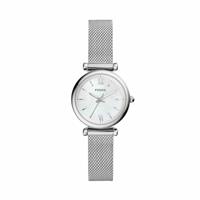 Fossil Ladies Carlie Stainless Steel Silver Mesh Strap Watch